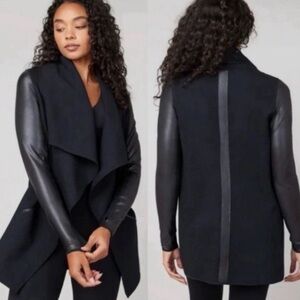 Spanx Womens Jacket Drape Front Ponte Fabric Very Black size xsmall.